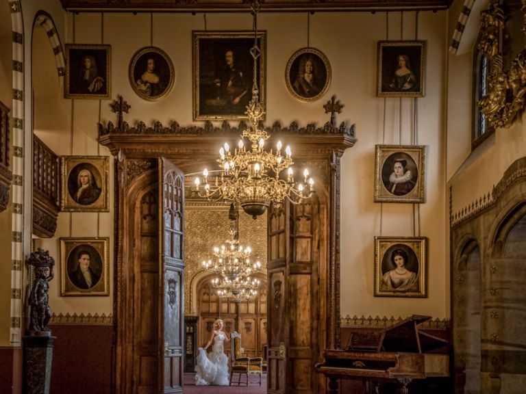 indoor wedding photography training with natural light photograph of a bride at Carlton Towers East Yorkshire