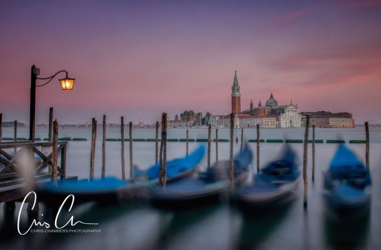 Venice landscape photography location and workshop. Gondola's outside Piazza San Marco