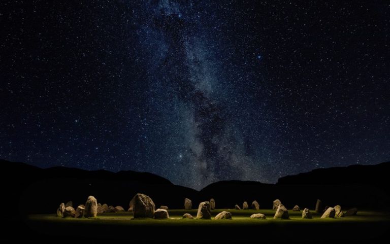 Light painting Castlerigg Stone Circle